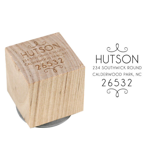 Hutson Wood Block Rubber Stamp